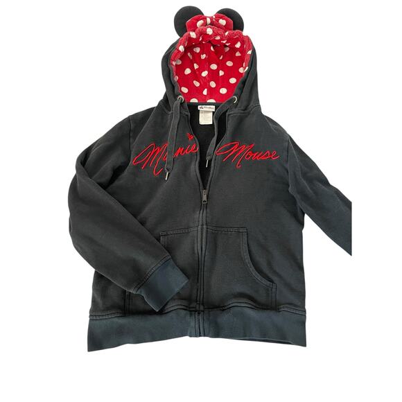 Disney Parks Tops - Disney Parks Minnie Mouse Embroidered Full Zip-Up Hoodie Women's Size Large
